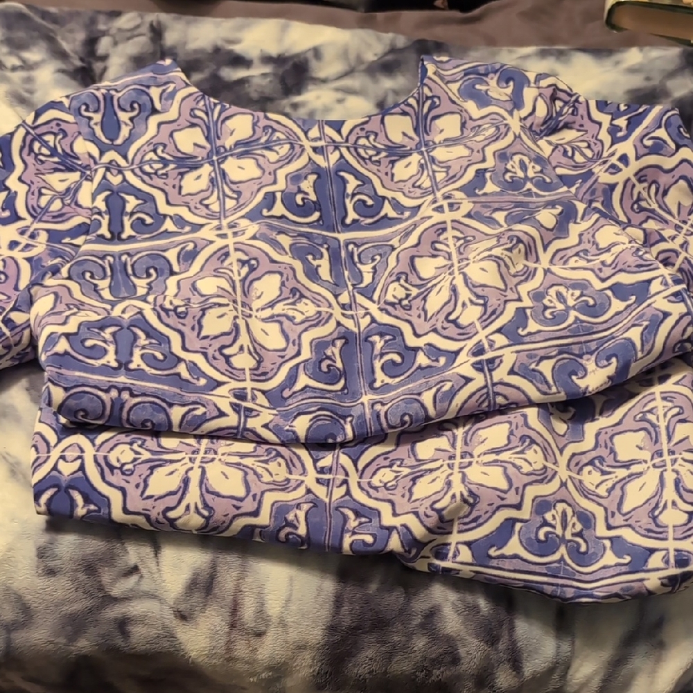 The Limited Purple and Cream Midi Dress